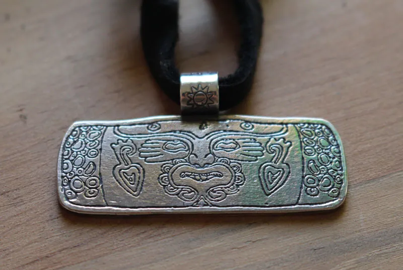 Xochipilli, collar tambor azteca en plata