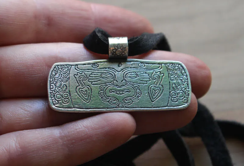 Xochipilli, collar tambor azteca en plata
