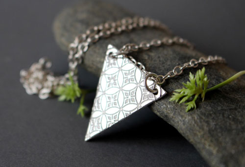 Yashiro, Japanese Shippo sanctuary necklace in silver