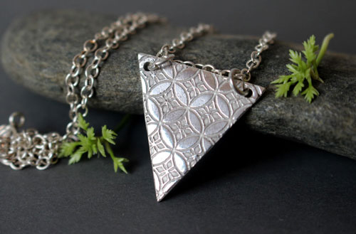 Yashiro, Japanese Shippo sanctuary necklace in silver