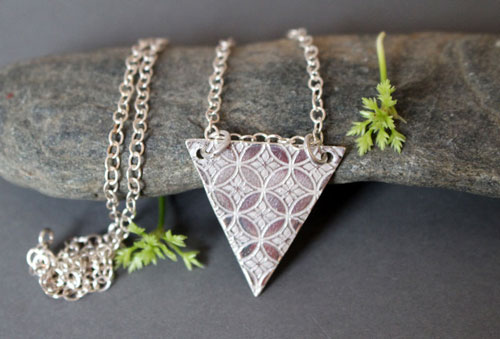 Yashiro, Japanese Shippo sanctuary necklace in silver