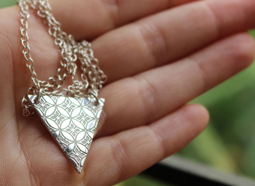 Yashiro, Japanese Shippo sanctuary necklace in silver