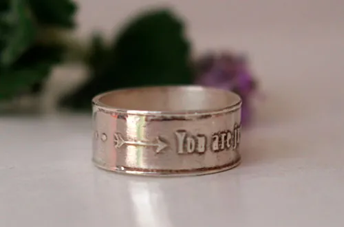 You are just one step away, anillo de aliento y espiritualidad en plata
