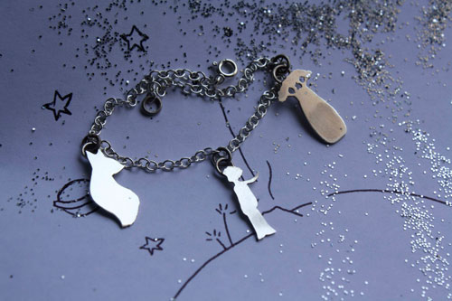 Your memories, symbols from the Little Prince bracelet in silver