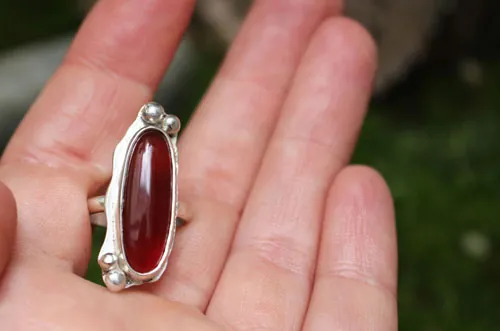 Zéphyrine, anillo con piedra a elegir en plata, ónix, ojo de tigre, howlita, ágata roja o ágata verde