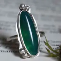 Zéphyrine, anillo con piedra a elegir en plata, ónix, ojo de tigre, howlita, ágata roja o ágata verde