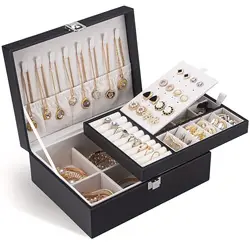 Jewelry box, organizer storage case for earrings bracelets rings